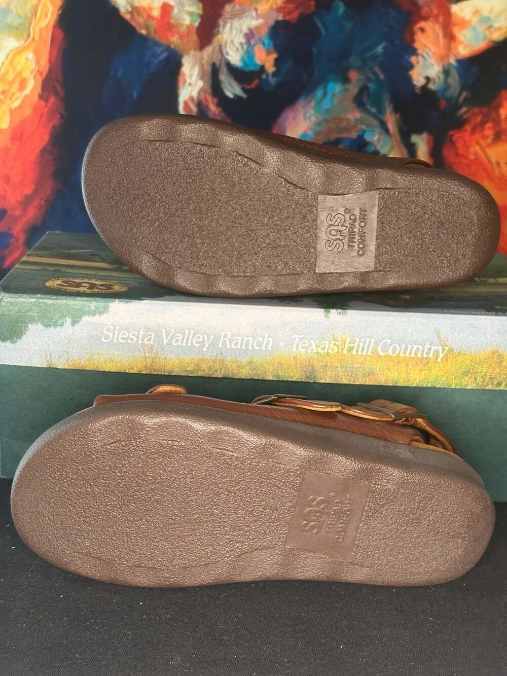 SAS Relaxed Amber Leather Comfort Sandals Women's Size 6 M - Picture 6 of 7